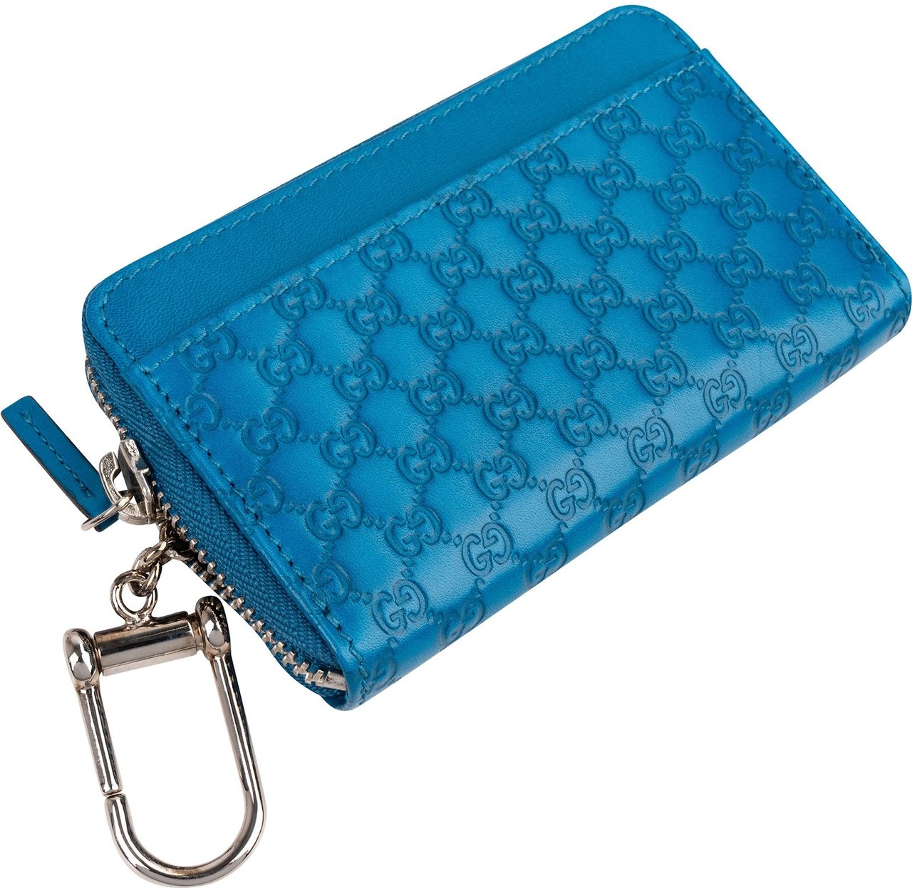 Gucci Microguccissima Leather Key Case Wallet Blauw