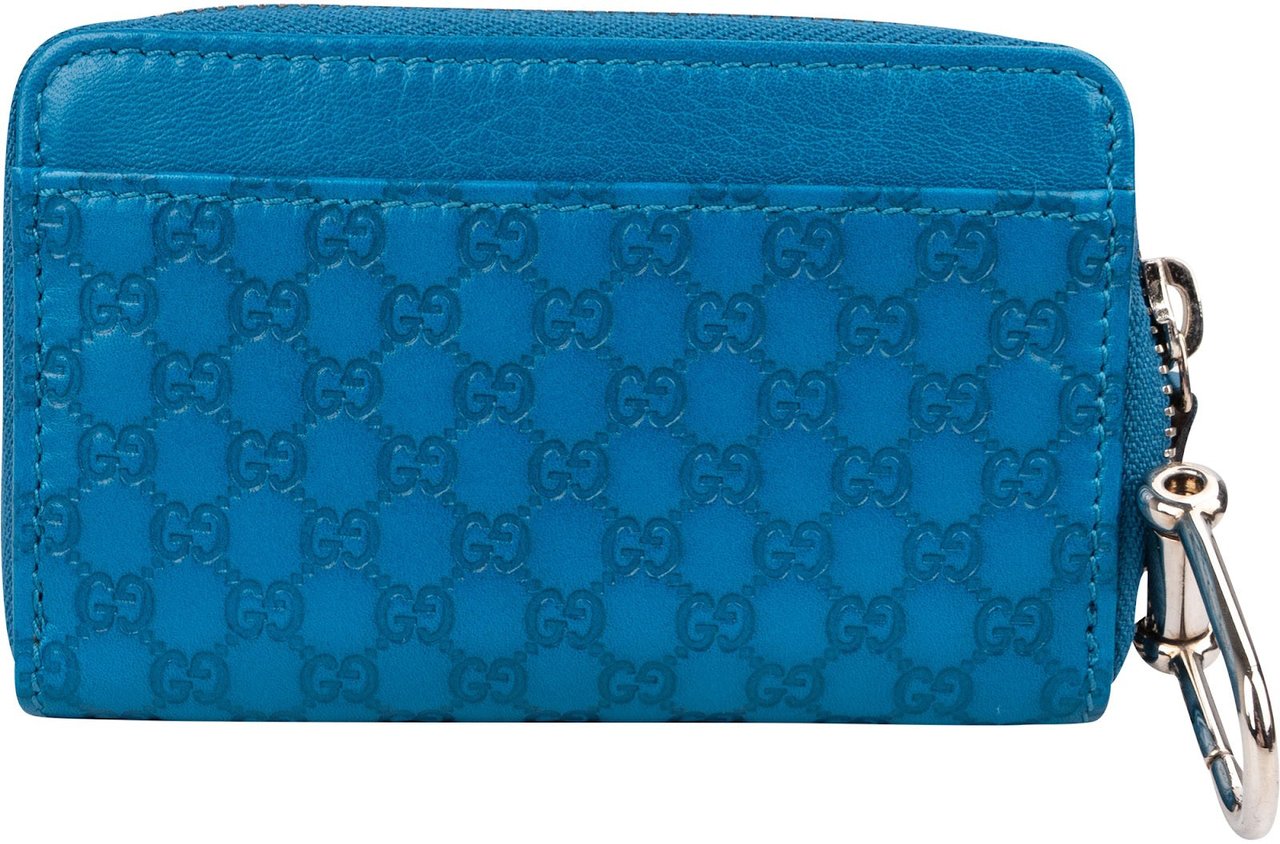 Gucci Microguccissima Leather Key Case Wallet Blauw