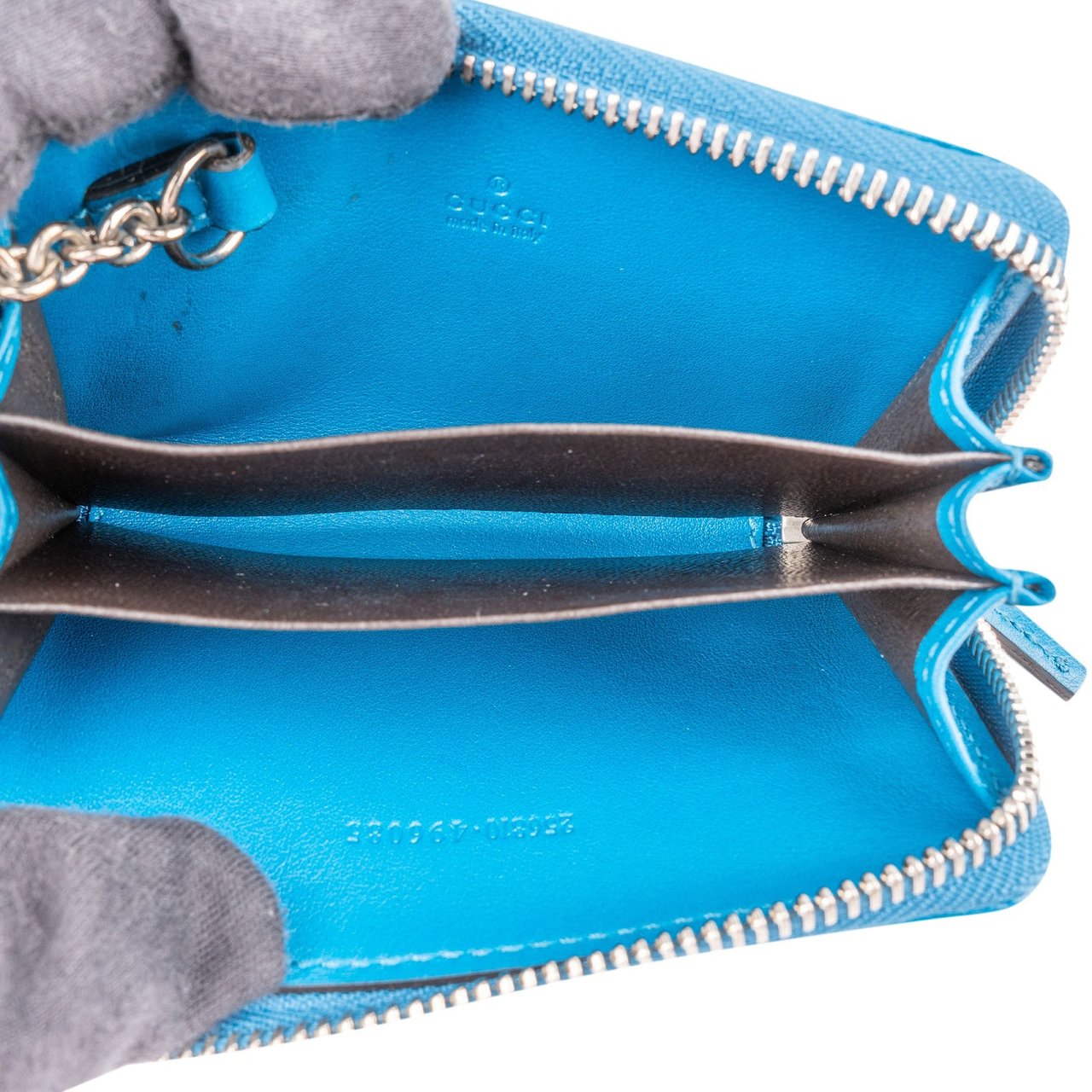 Gucci Microguccissima Leather Key Case Wallet Blauw