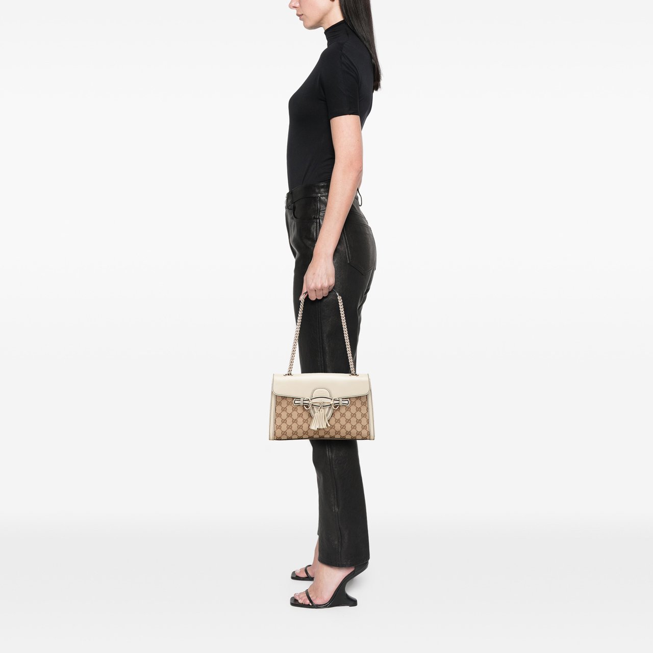 Gucci Medium GG Canvas Emily Shoulder Bag Bruin