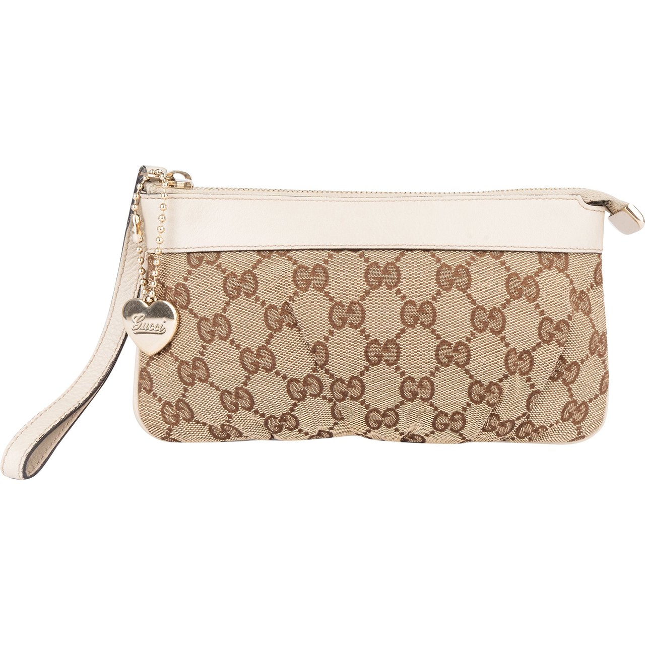 Gucci Gucci GG Monogram Heart Clutch Bruin