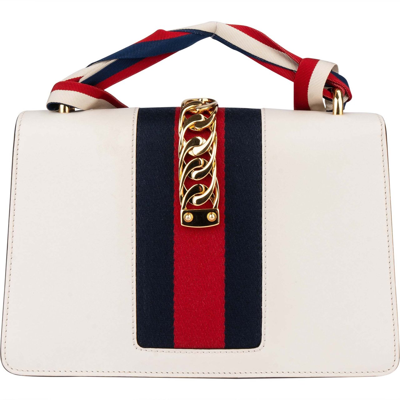 Gucci Gucci White Leather Sylvie Handbag Wit