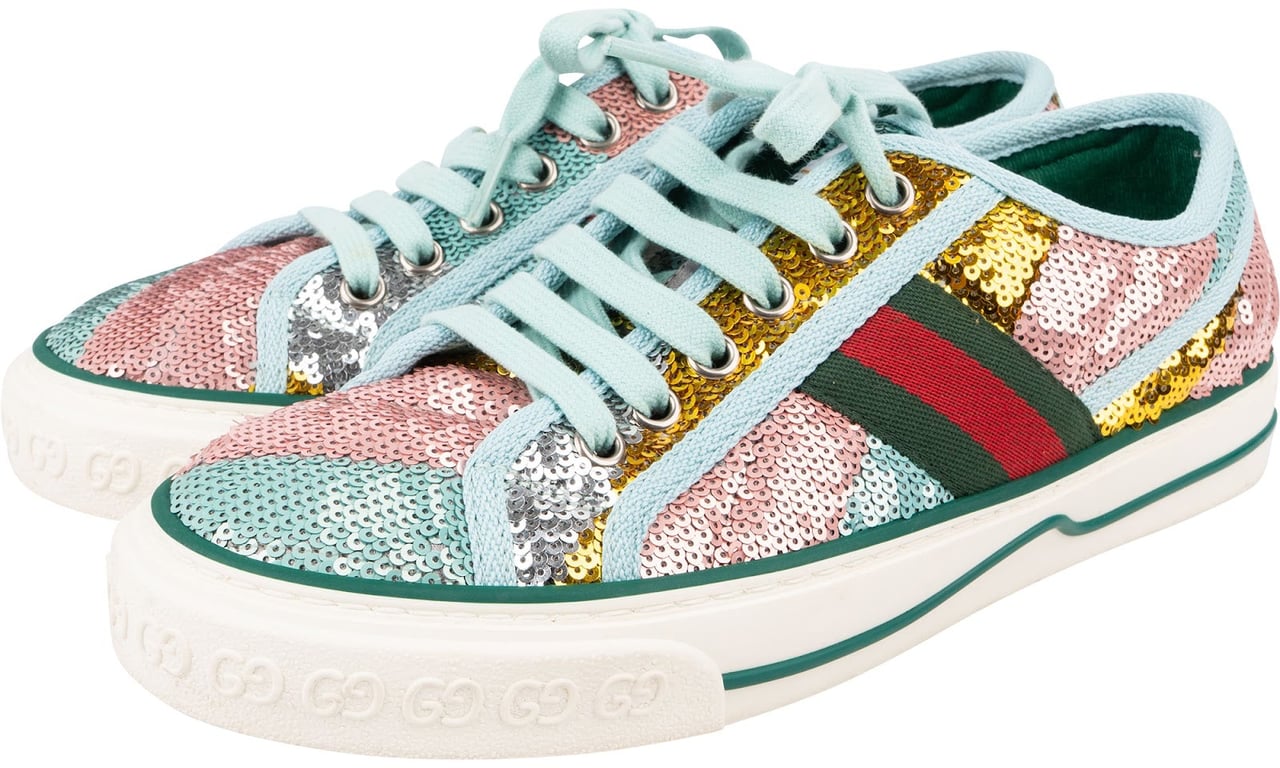 Gucci Multicolor Pailletten Tennis 1977 Sequin Sneaker (37) Divers
