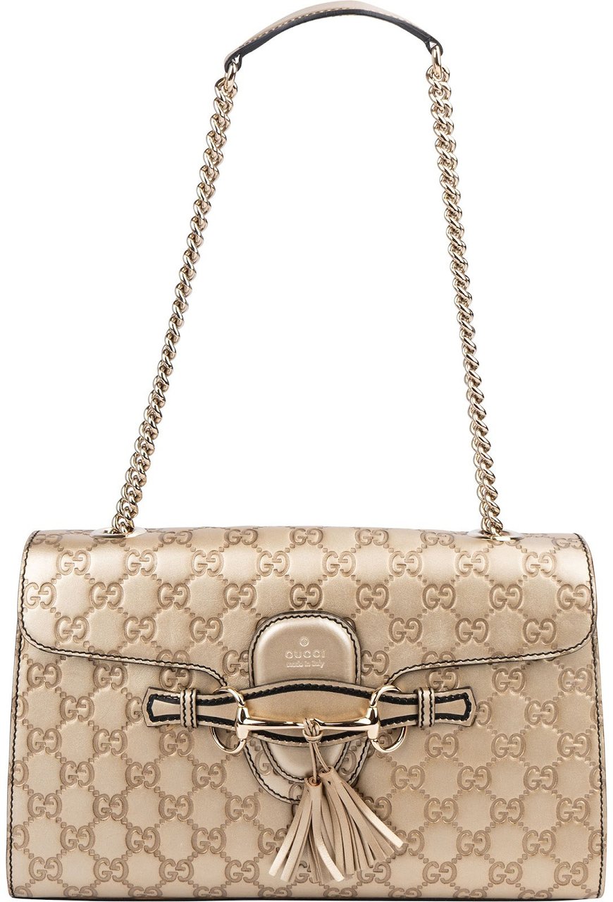 Gucci Guccissima Leather Emily Chain Shoulder Bag Goud