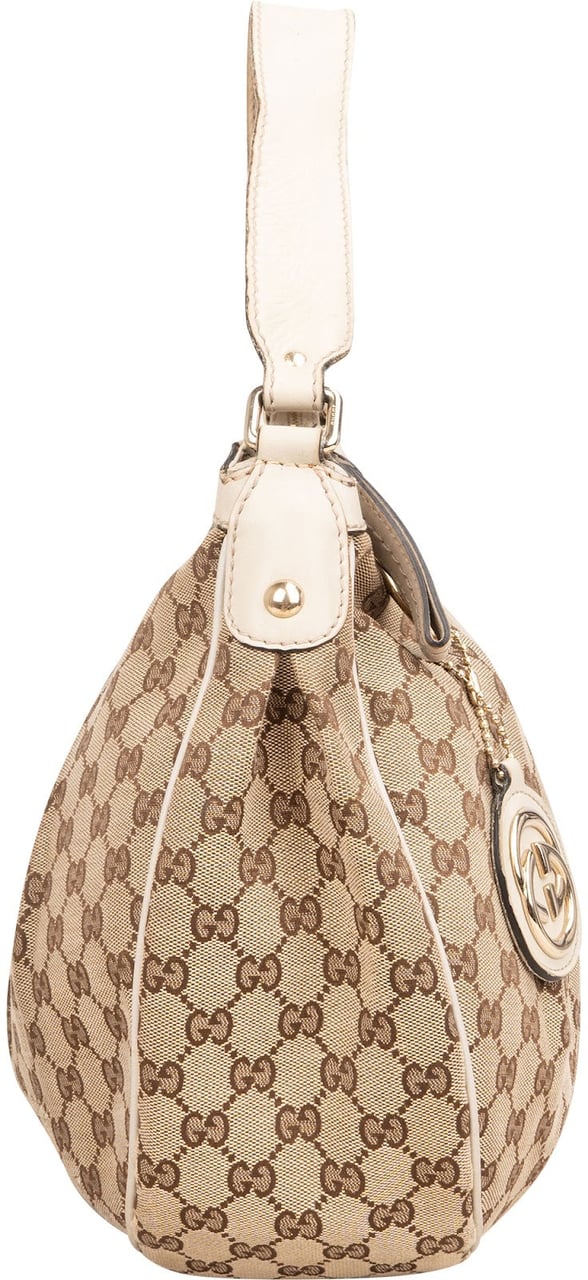 Gucci Monogram GG Sukey Shoulder Bag Beige