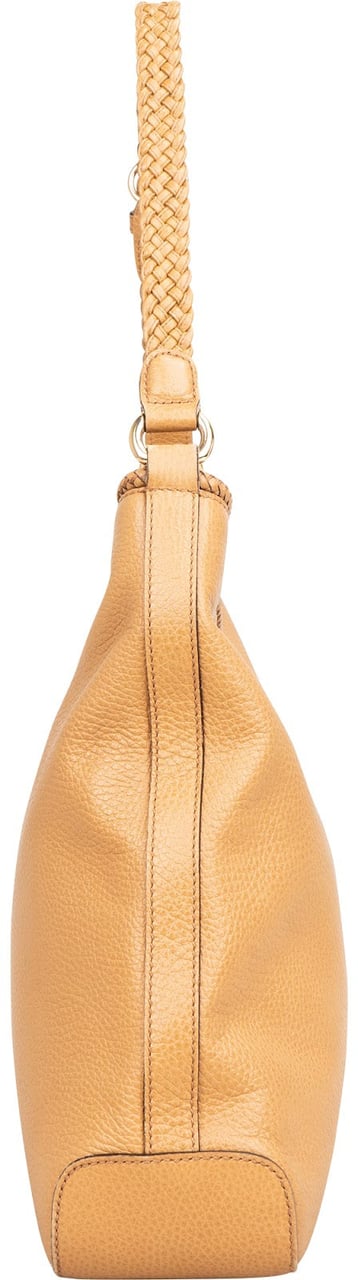 Gucci Grained Leather Marrakesh Tassel Shoulder Bag Bruin