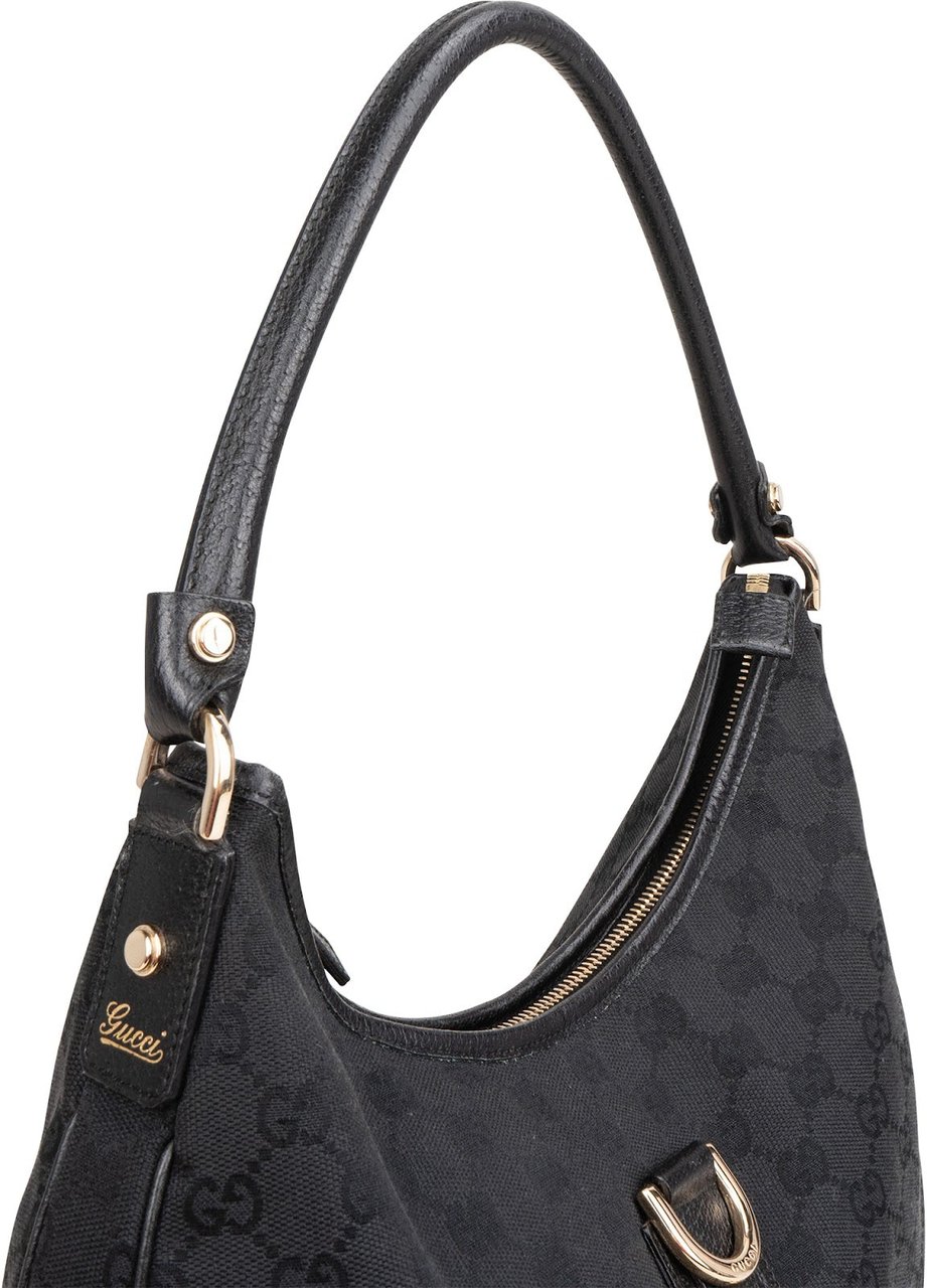 Gucci Monogram GG Abbey D-Ring Hobo Shoulder Bag Zwart