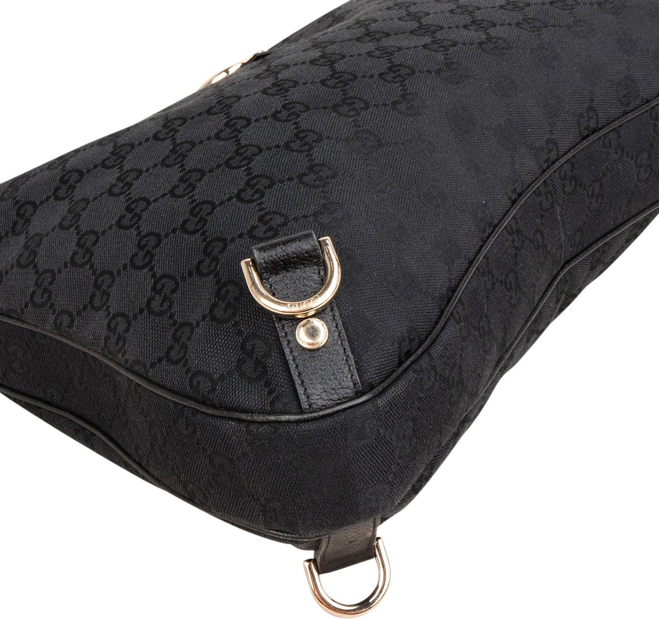 Gucci Monogram GG Abbey D-Ring Hobo Shoulder Bag Zwart