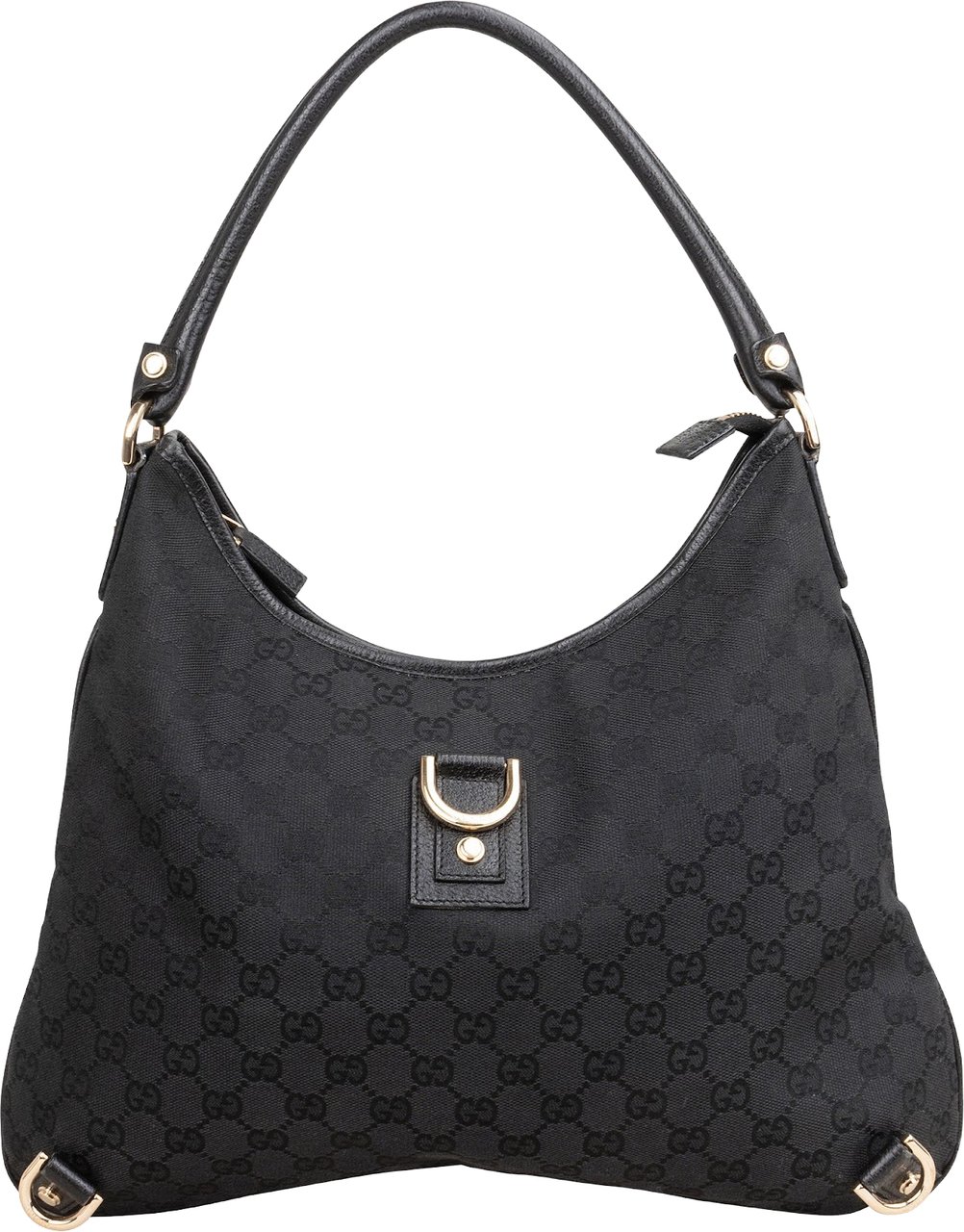 Gucci Monogram GG Abbey D-Ring Hobo Shoulder Bag Zwart