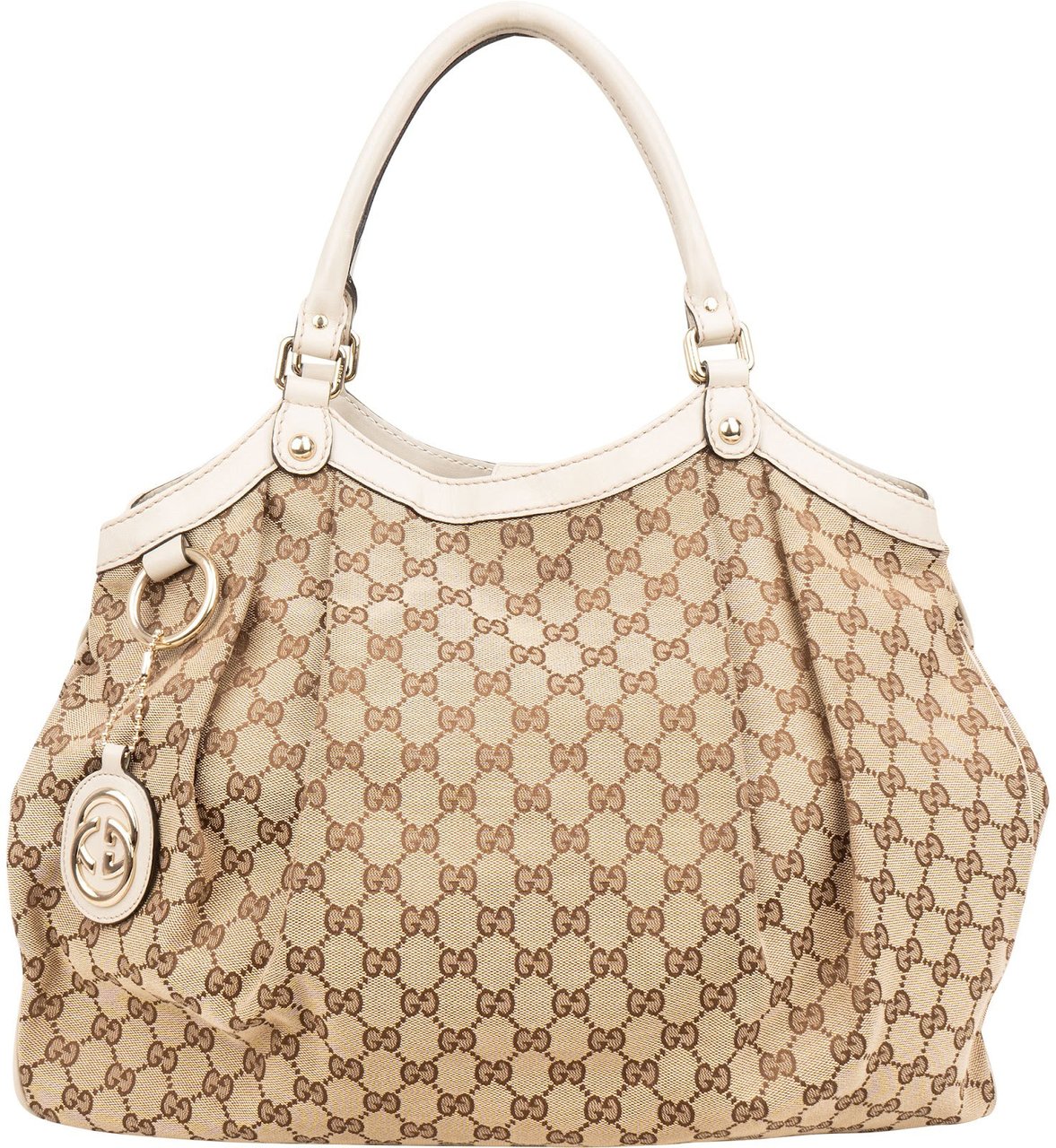 Gucci Monogram GG Sukey Large Hobo Shoulder Bag Beige