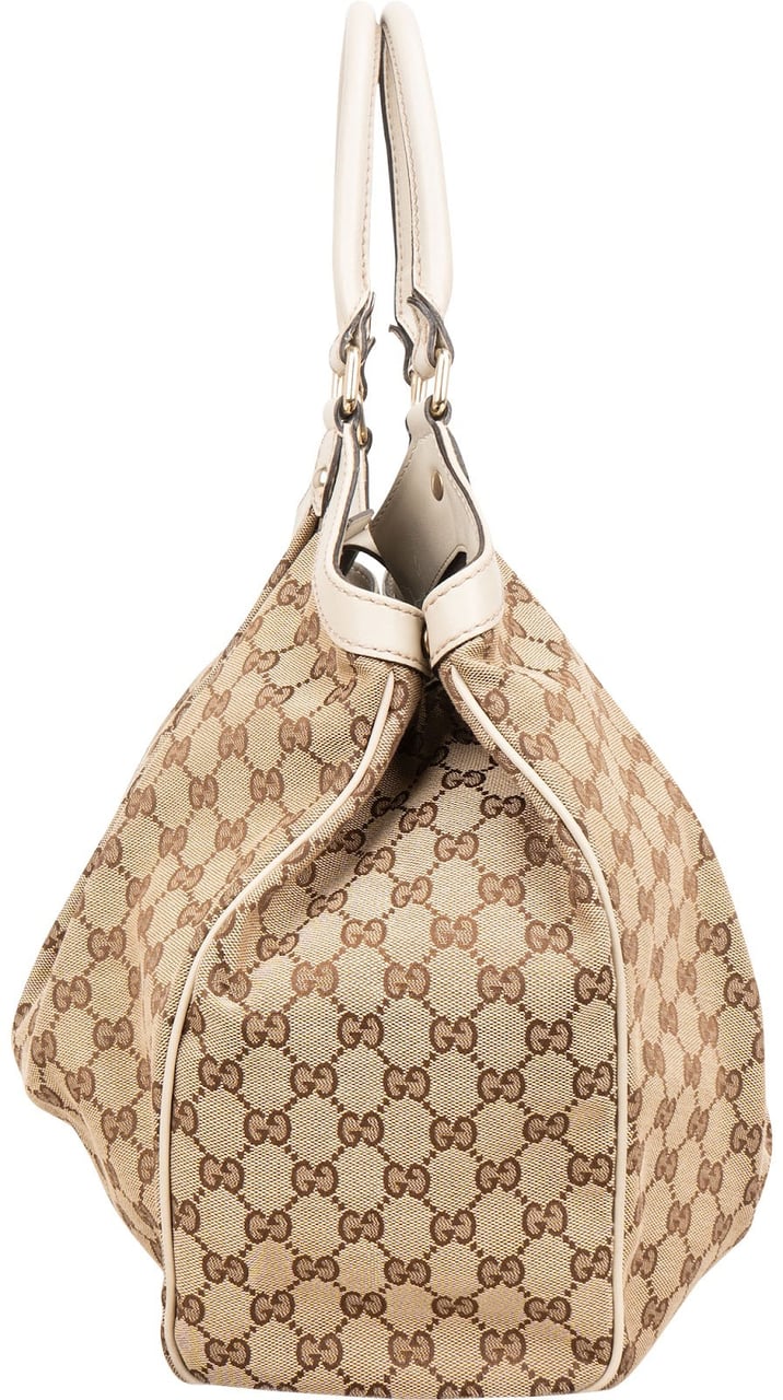 Gucci Monogram GG Sukey Large Hobo Shoulder Bag Beige