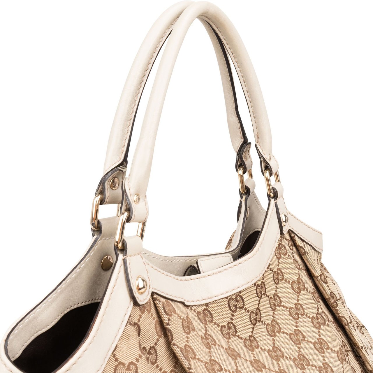 Gucci Monogram GG Sukey Large Hobo Shoulder Bag Beige