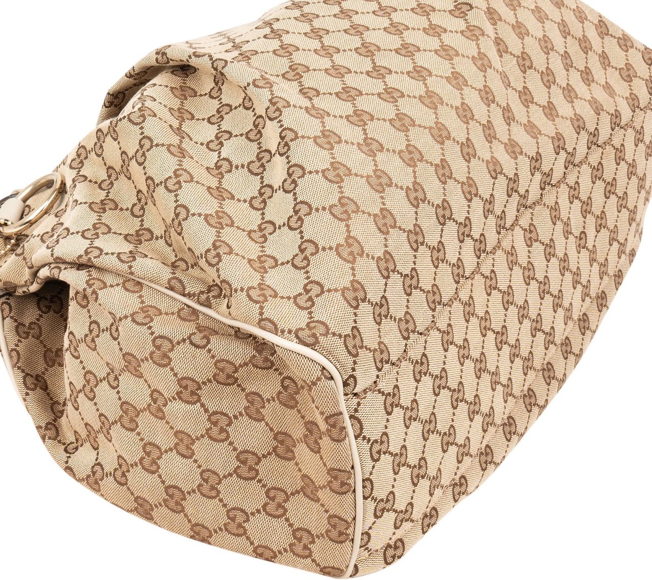 Gucci Monogram GG Sukey Large Hobo Shoulder Bag Beige