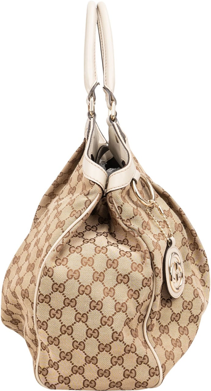 Gucci Monogram GG Sukey Large Hobo Shoulder Bag Beige
