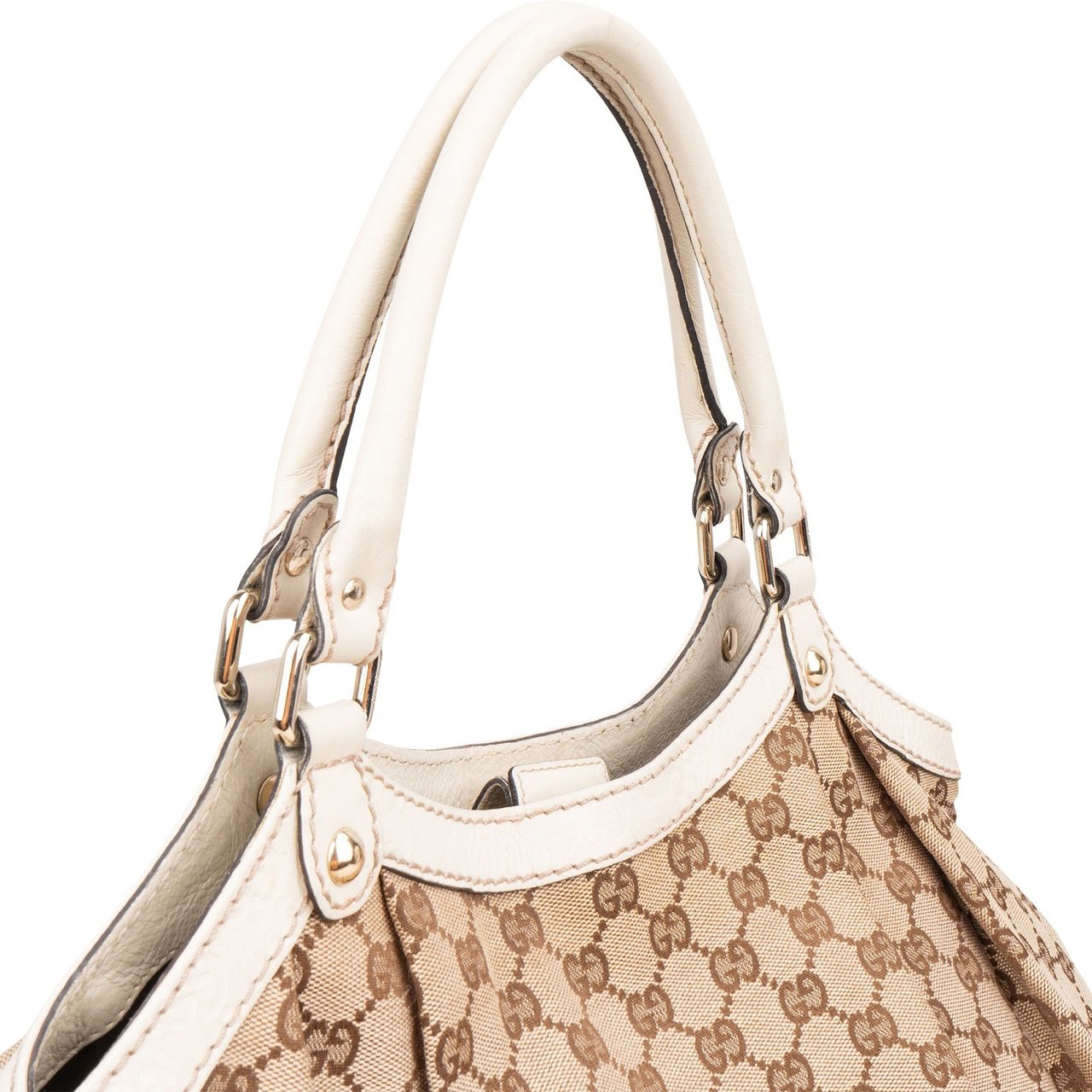 Gucci Monogram GG Sukey Large Hobo Shoulder Bag Beige