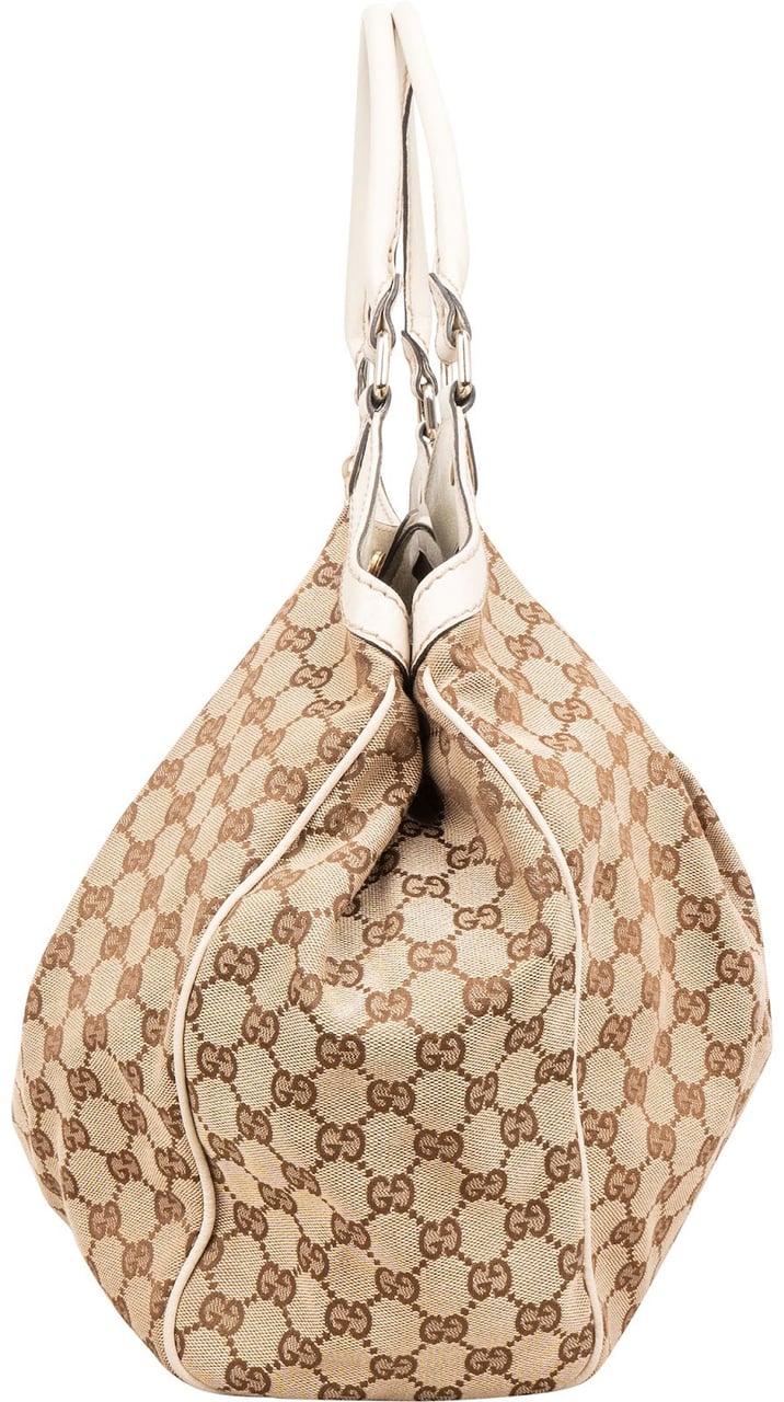 Gucci Monogram GG Sukey Large Hobo Shoulder Bag Beige