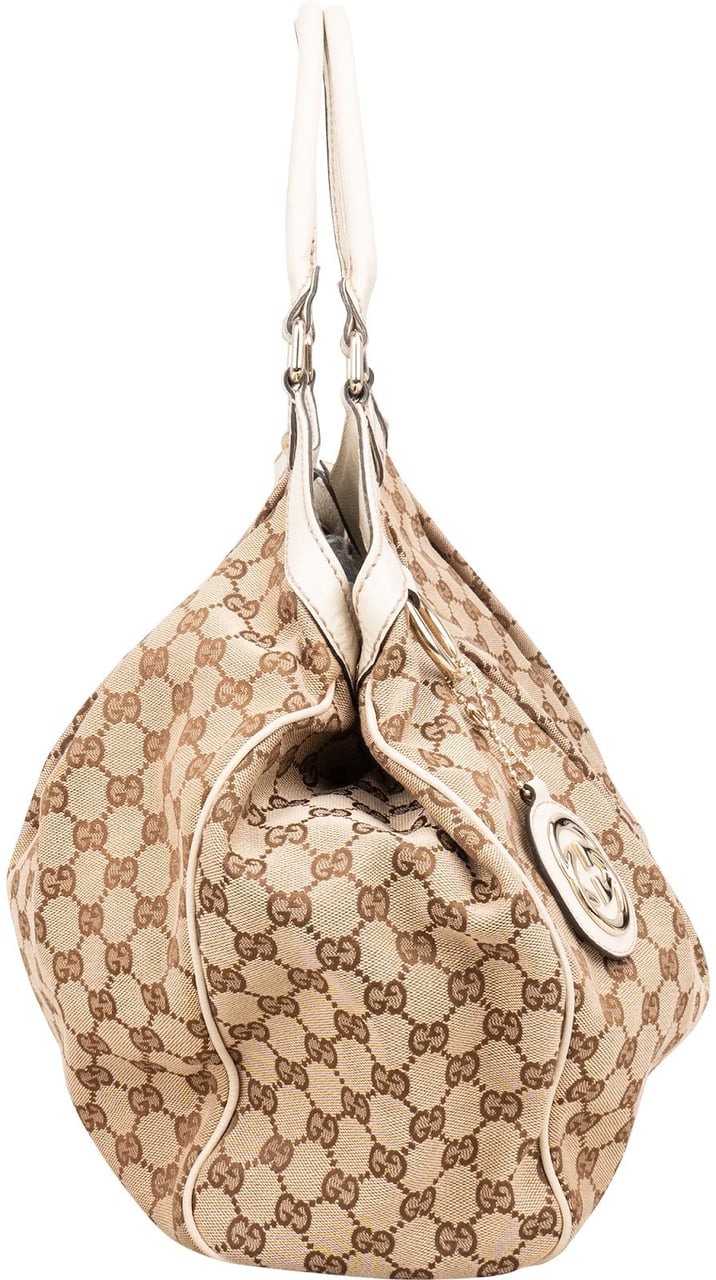 Gucci Monogram GG Sukey Large Hobo Shoulder Bag Beige
