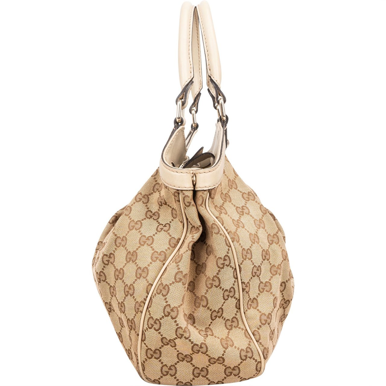 Gucci Monogram GG Sukey Handbag Beige