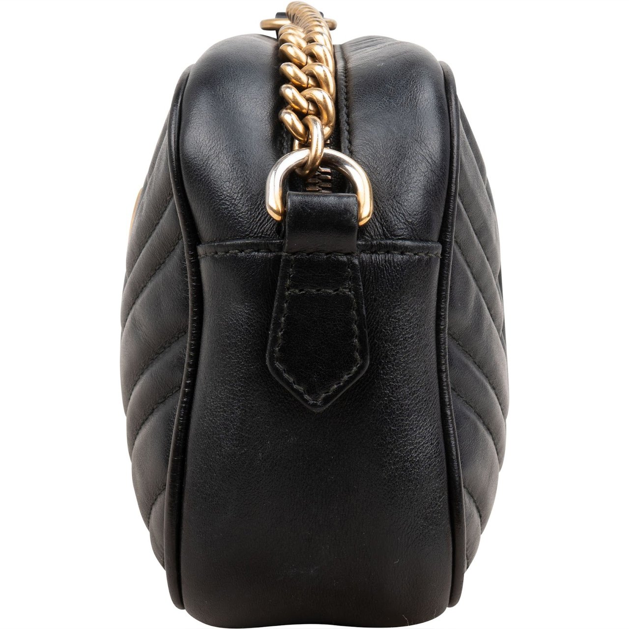 Gucci ChevronLeather GG Marmont Camera Crossbody Bag Zwart