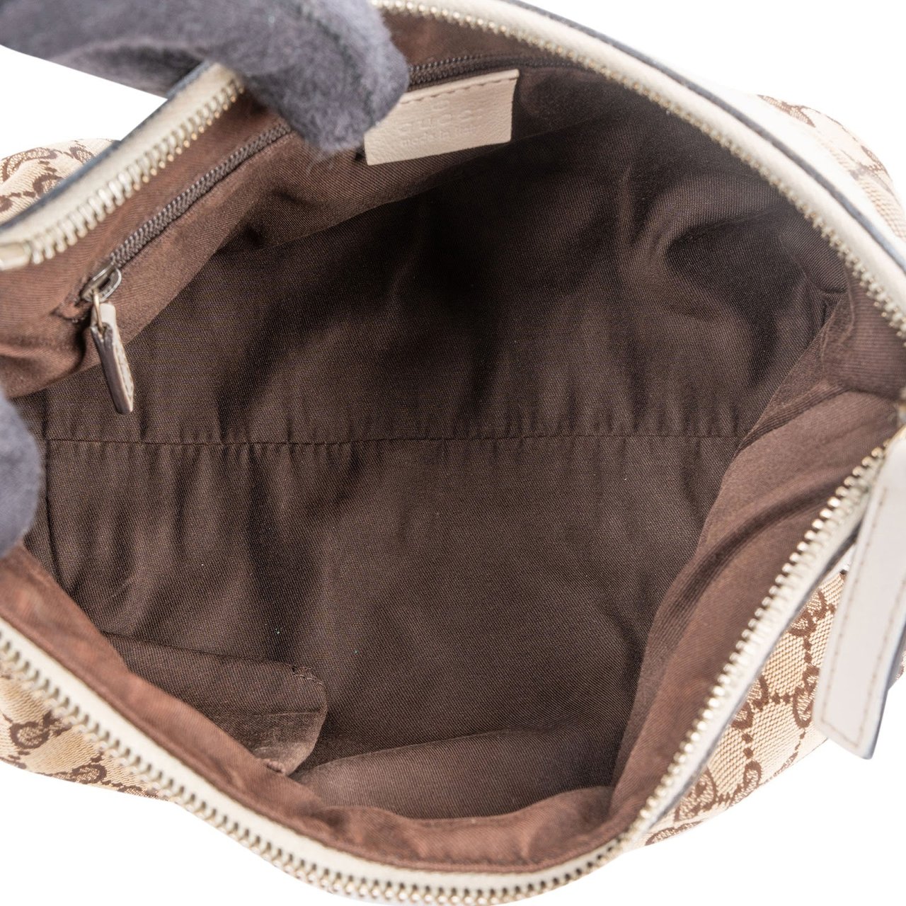 Gucci Monogram GG Abbey D-Ring Shoulder Bag Beige