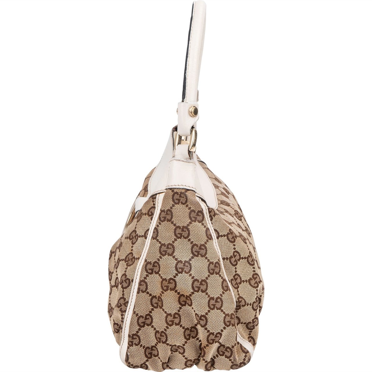 Gucci Monogram GG Abbey D-Ring Shoulder Bag Beige