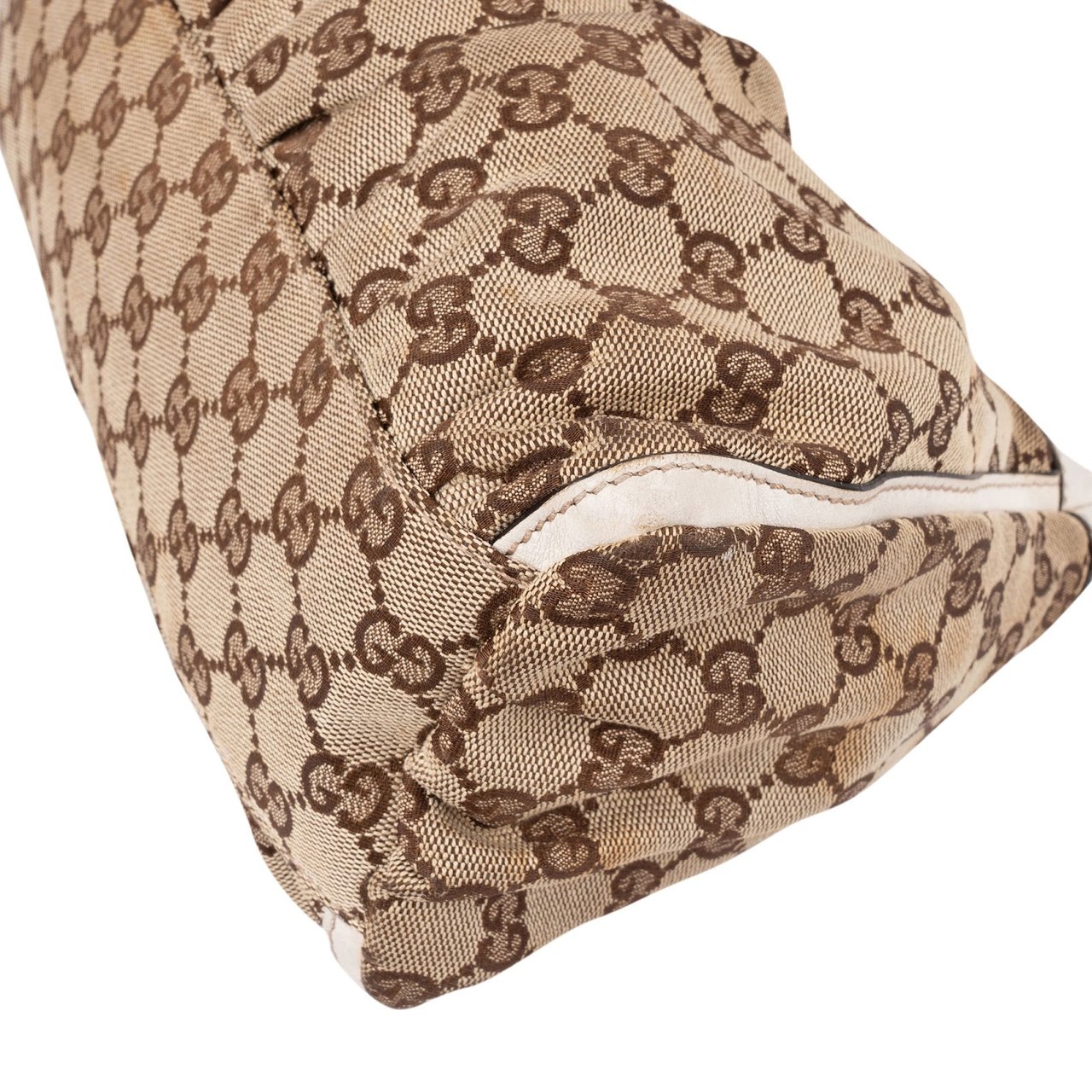 Gucci Monogram GG Abbey D-Ring Shoulder Bag Beige