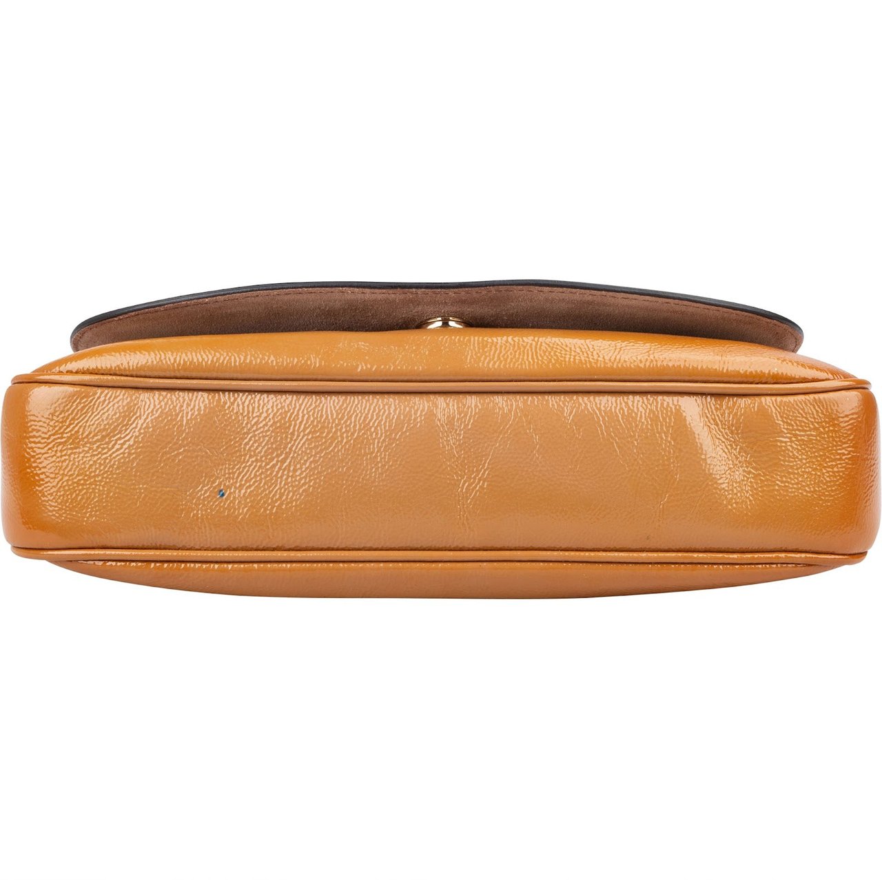 Gucci Grained Patent Leather GG Soho Chain Crossbody Bag Bruin