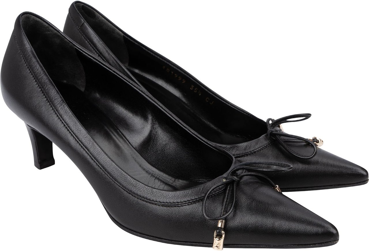 Gucci Black Leather Pumps (35,5) Zwart