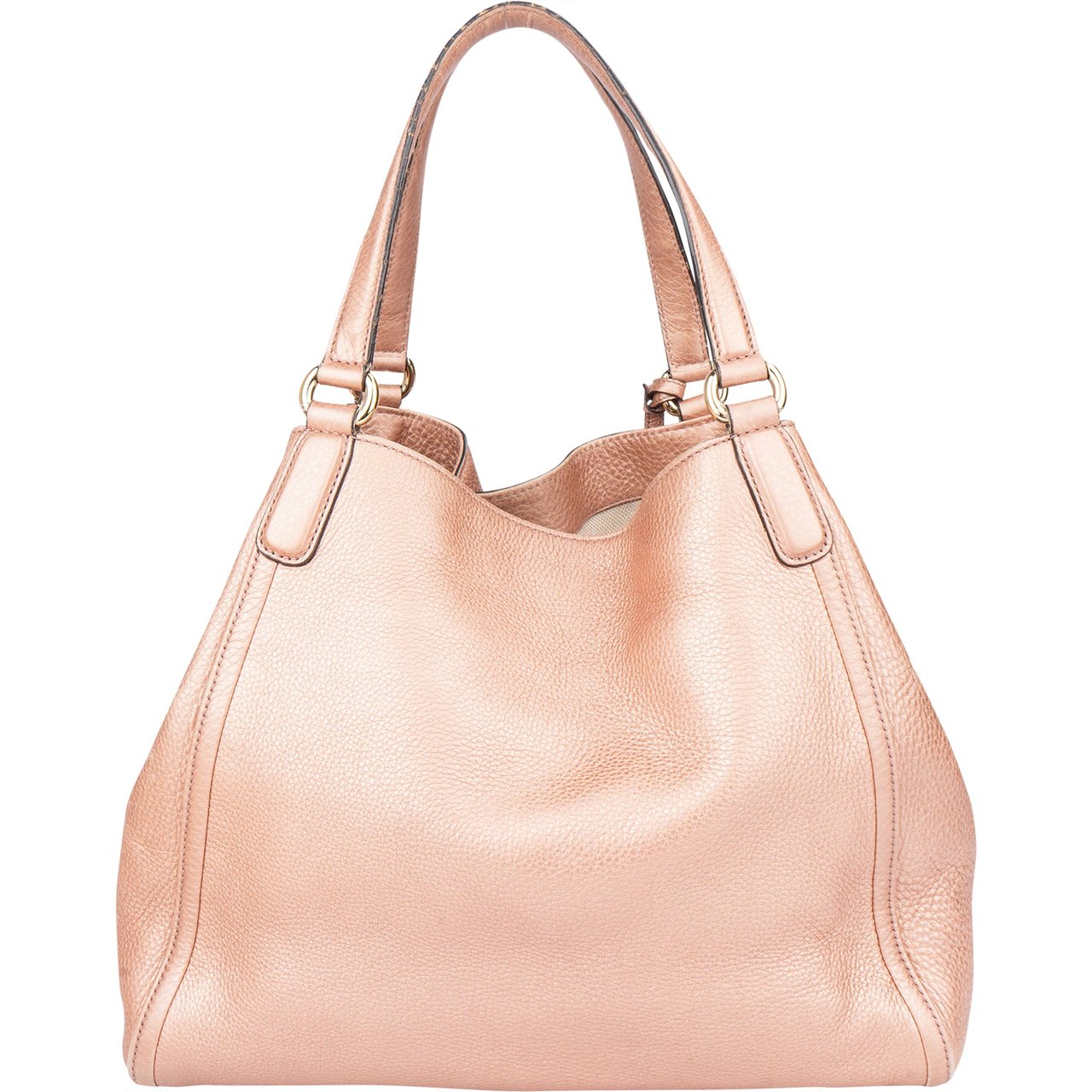 Gucci Gucci Pink Metallic GG Soho Handbag Roze