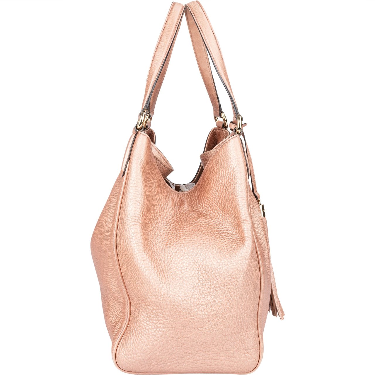 Gucci Gucci Pink Metallic GG Soho Handbag Roze