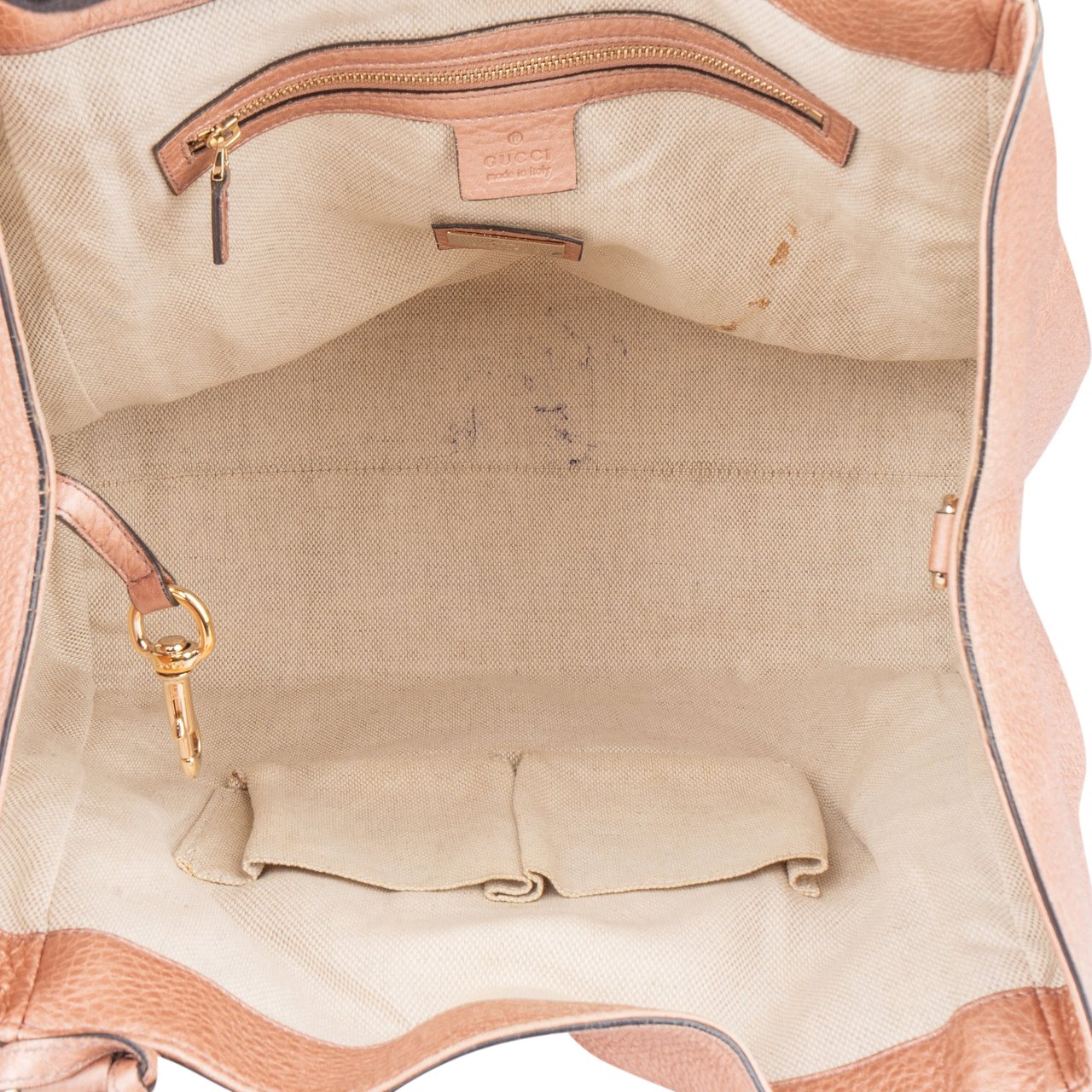 Gucci Gucci Pink Metallic GG Soho Handbag Roze