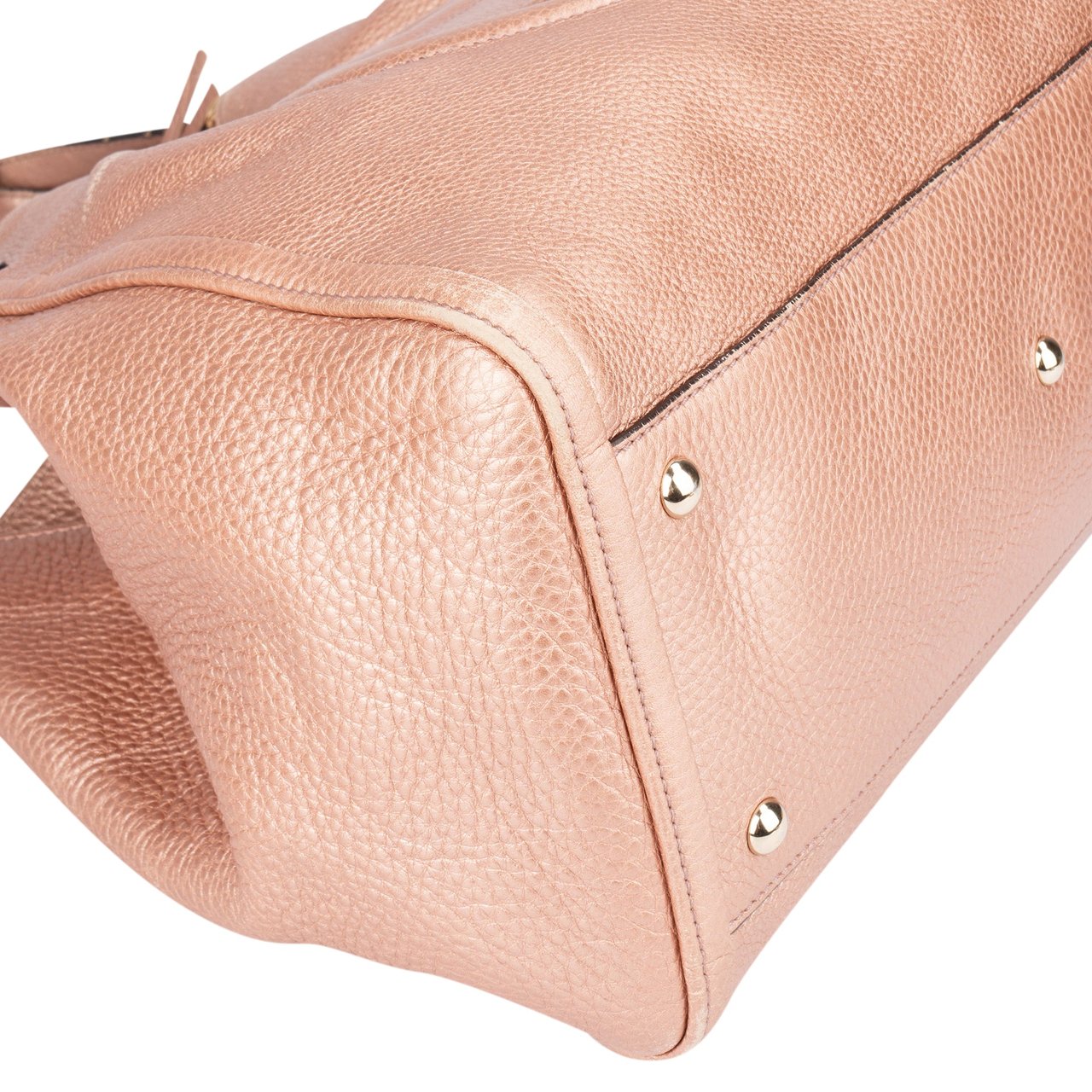 Gucci Gucci Pink Metallic GG Soho Handbag Roze