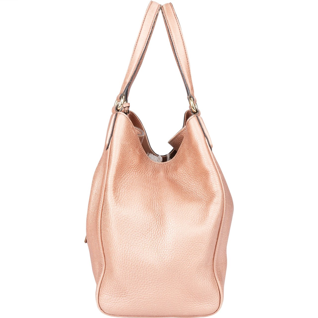 Gucci Gucci Pink Metallic GG Soho Handbag Roze