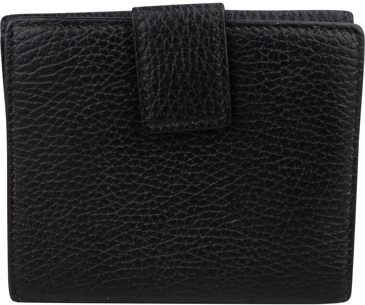 Gucci Grained Leather Interlocking GG Wallet Zwart