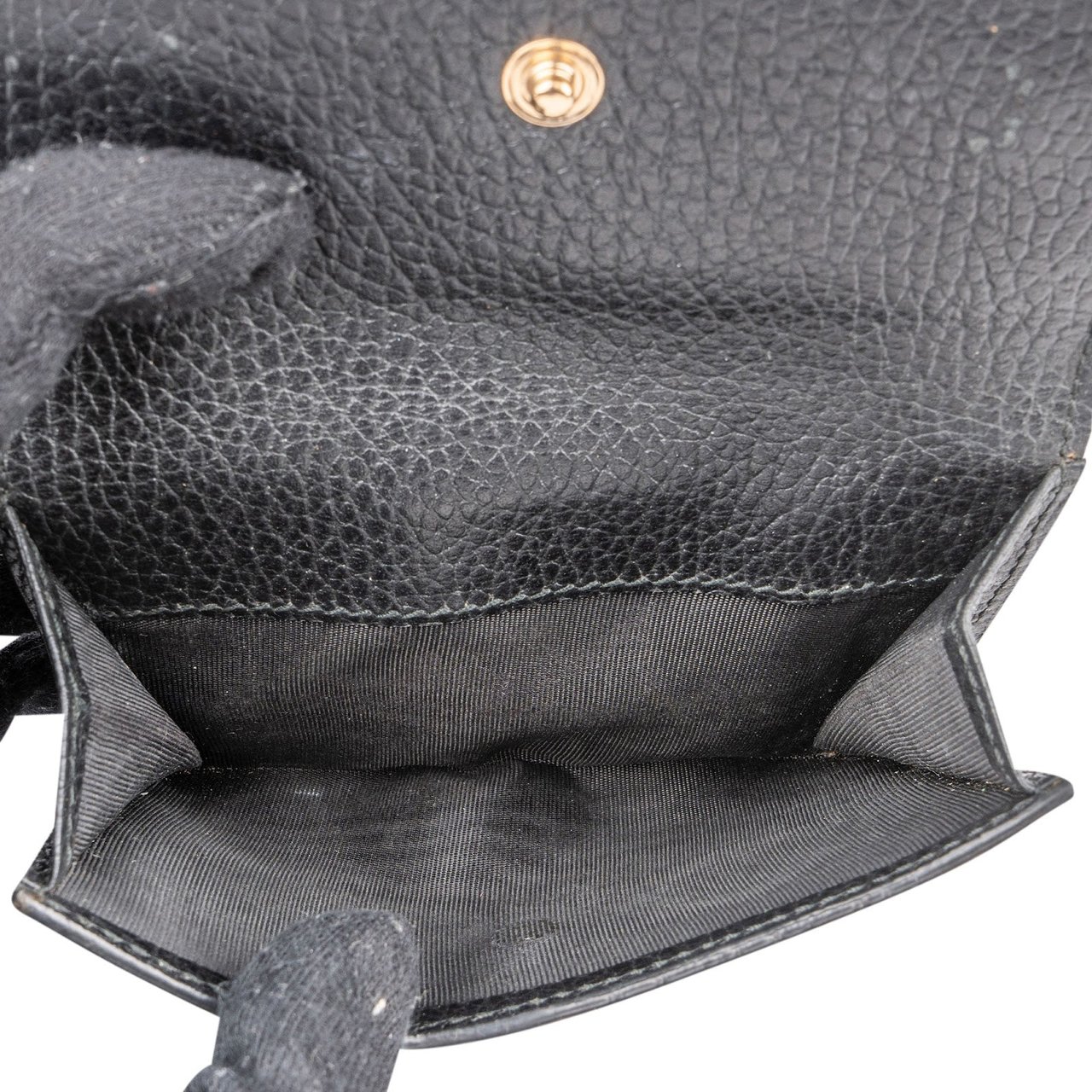 Gucci Grained Leather Interlocking GG Wallet Zwart