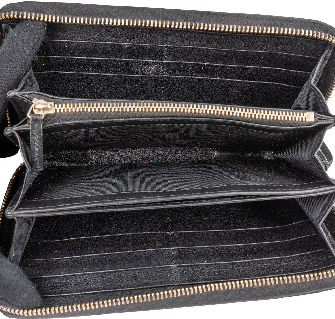 Gucci Guccissima Leather Zip Around Wallet Zwart
