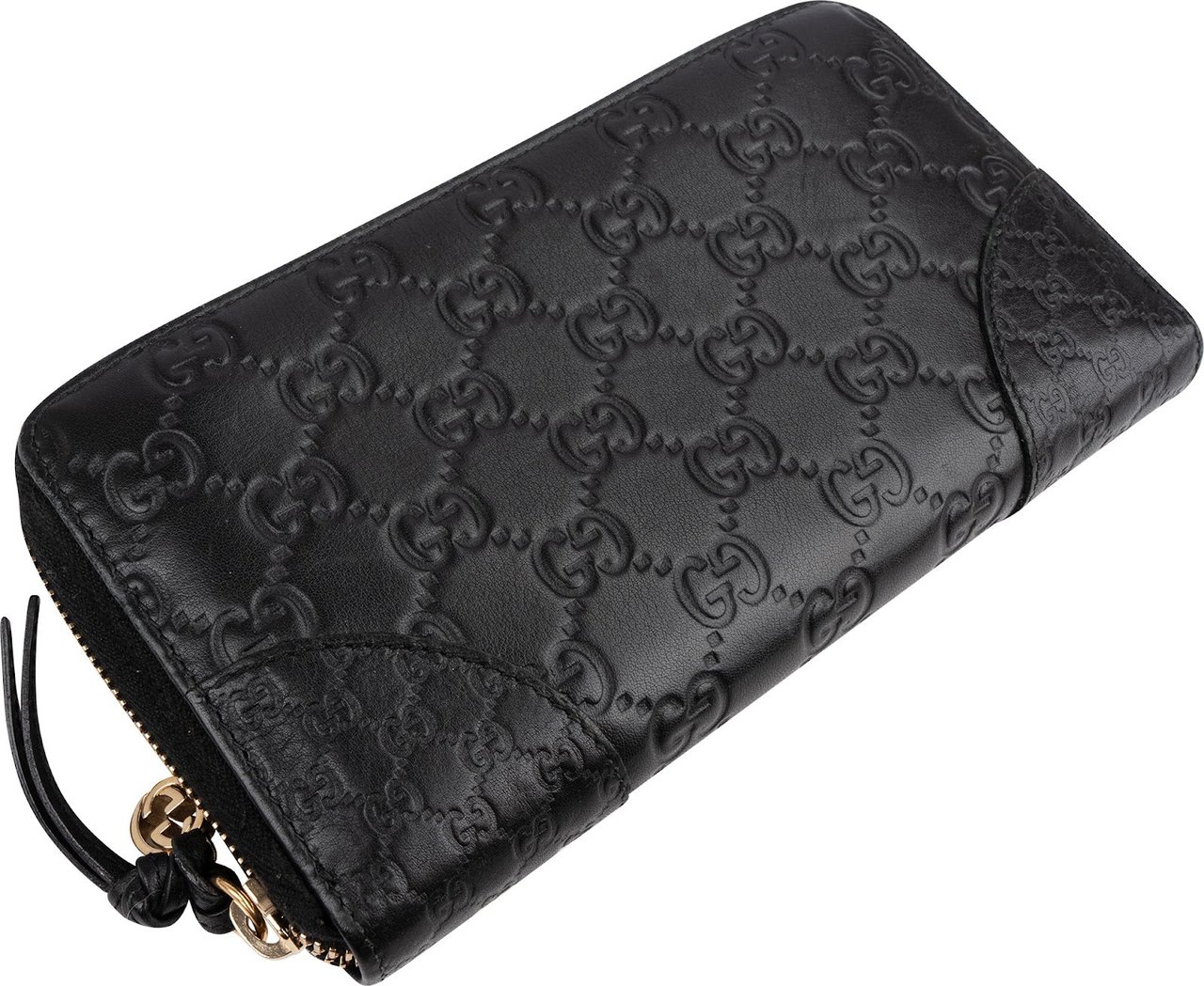 Gucci Guccissima Leather Zip Around Wallet Zwart