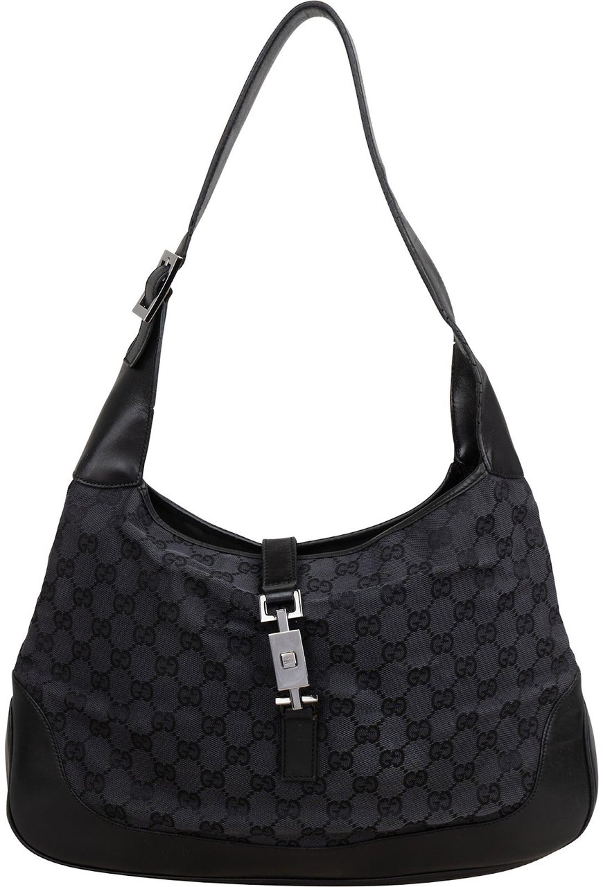 Gucci Monogram GG Canvas Jackie Shoulder Bag Zwart