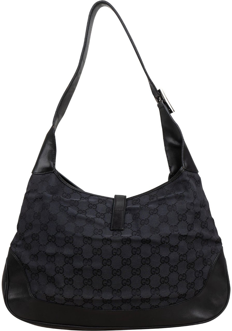 Gucci Monogram GG Canvas Jackie Shoulder Bag Zwart