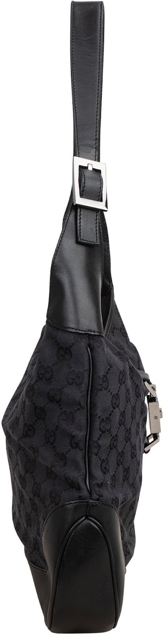 Gucci Monogram GG Canvas Jackie Shoulder Bag Zwart