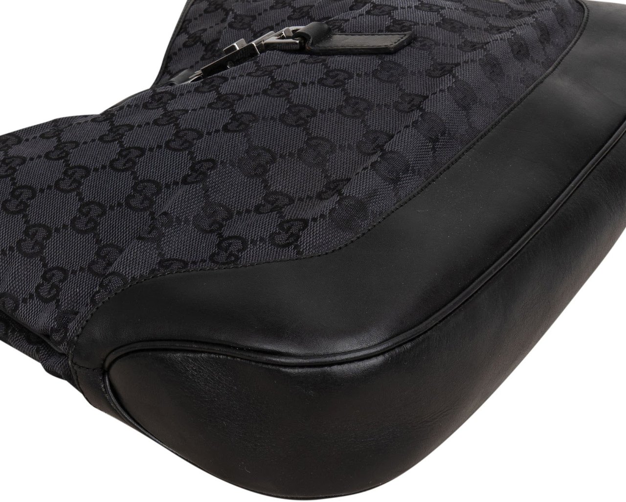 Gucci Monogram GG Canvas Jackie Shoulder Bag Zwart