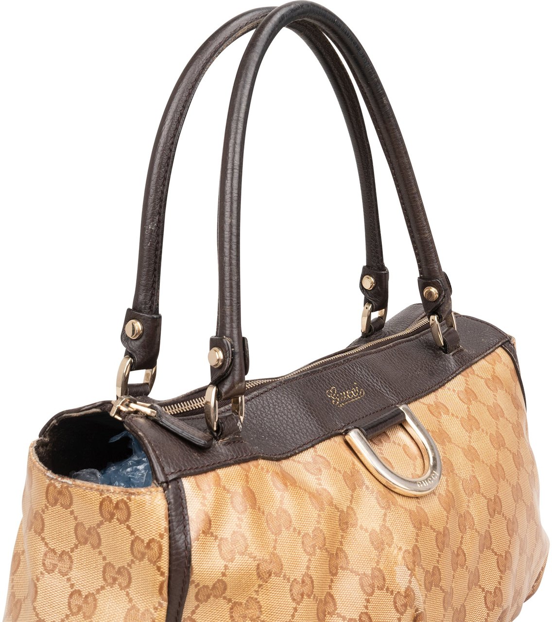 Gucci Monogram GG Canvas Abbey D-Ring Bag Handbag Beige