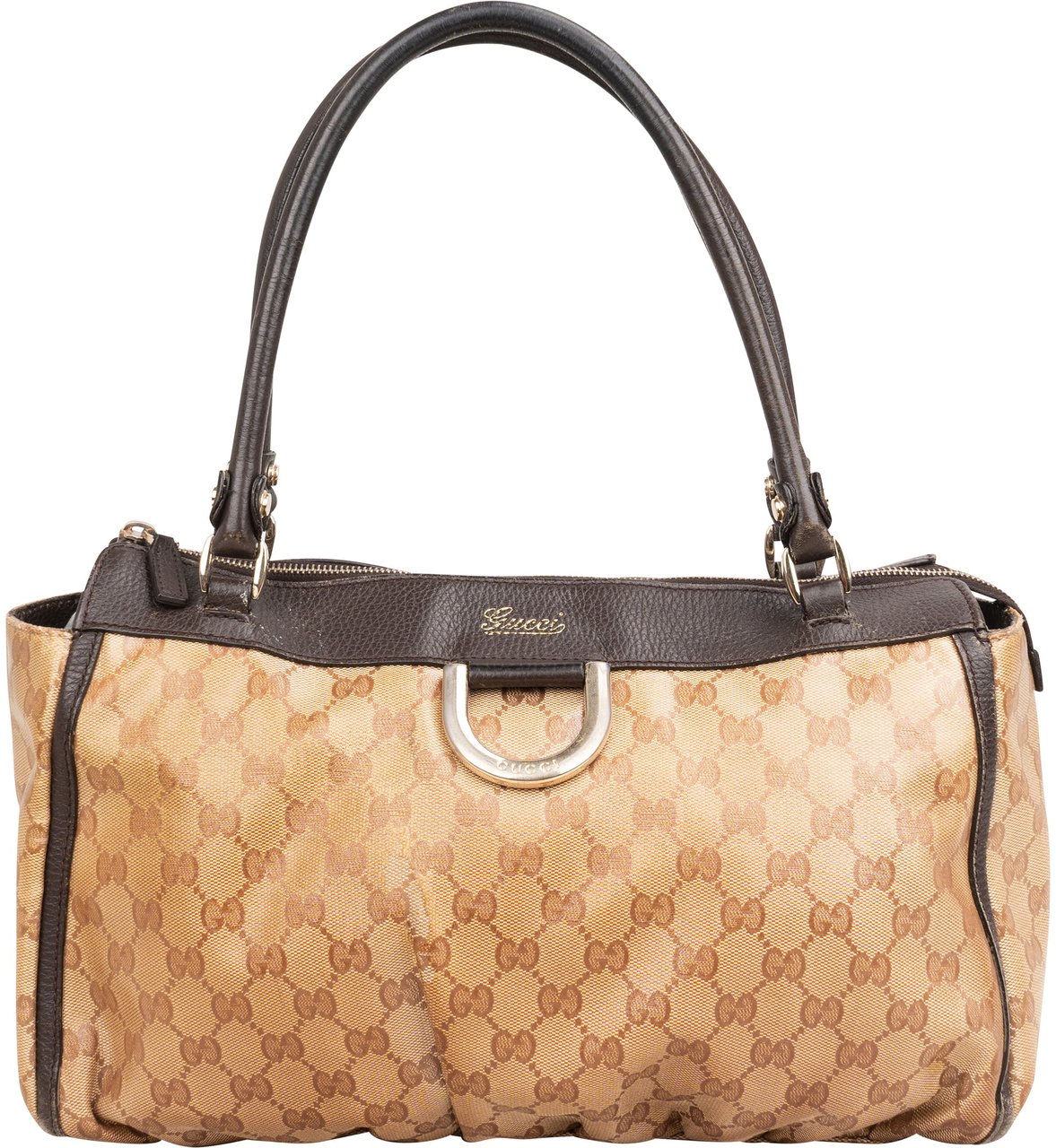 Gucci Monogram GG Canvas Abbey D-Ring Bag Handbag Beige