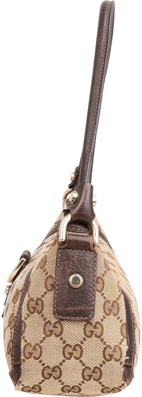 Gucci Monogram GG Canvas Abbey D-Ring Pochette Shoulder Bag Beige