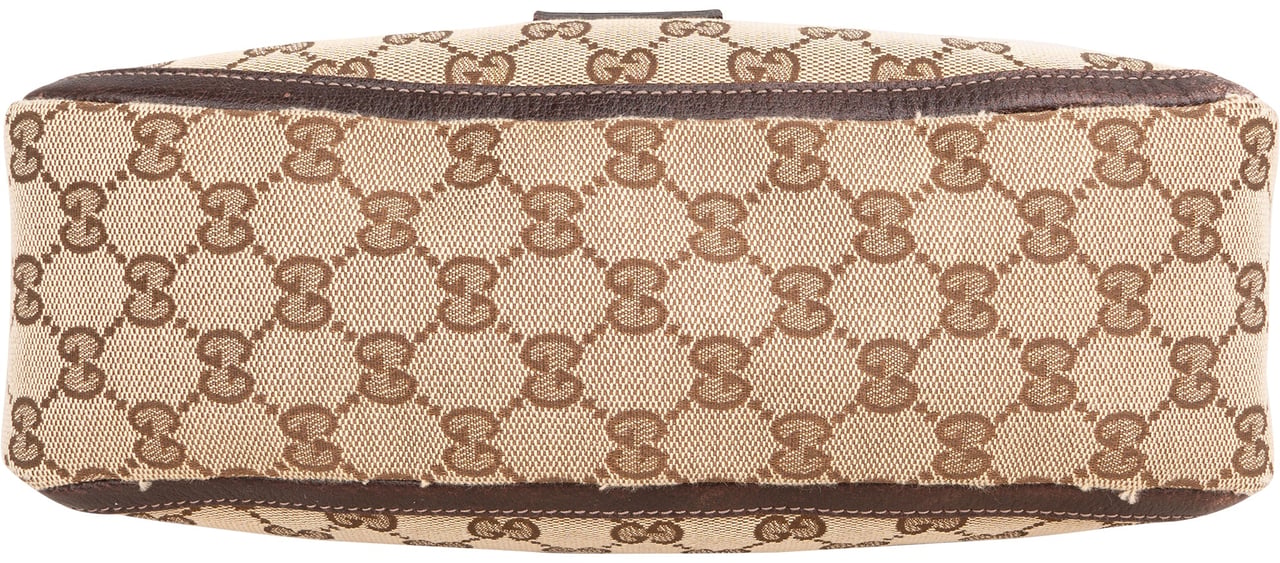 Gucci Monogram GG Canvas Abbey D-Ring Pochette Shoulder Bag Beige