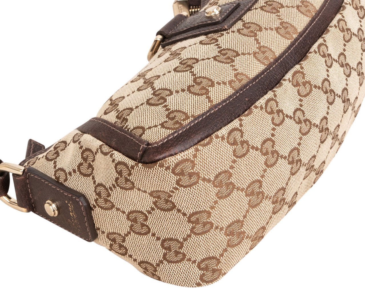 Gucci Monogram GG Canvas Abbey D-Ring Pochette Shoulder Bag Beige