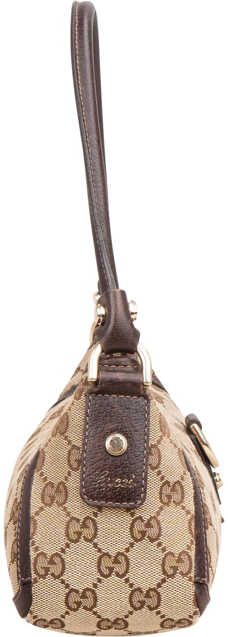 Gucci Monogram GG Canvas Abbey D-Ring Pochette Shoulder Bag Beige