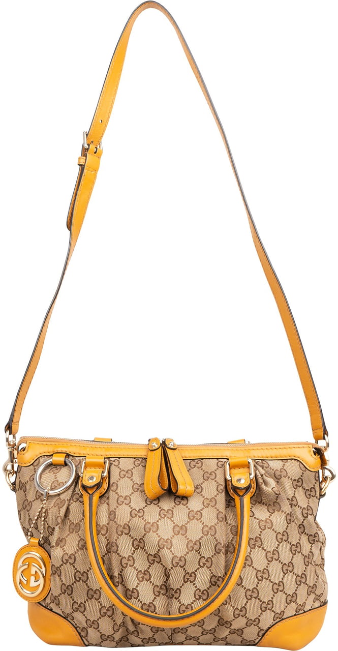 Gucci Monogram GG Canvas Sukey Handbag Beige