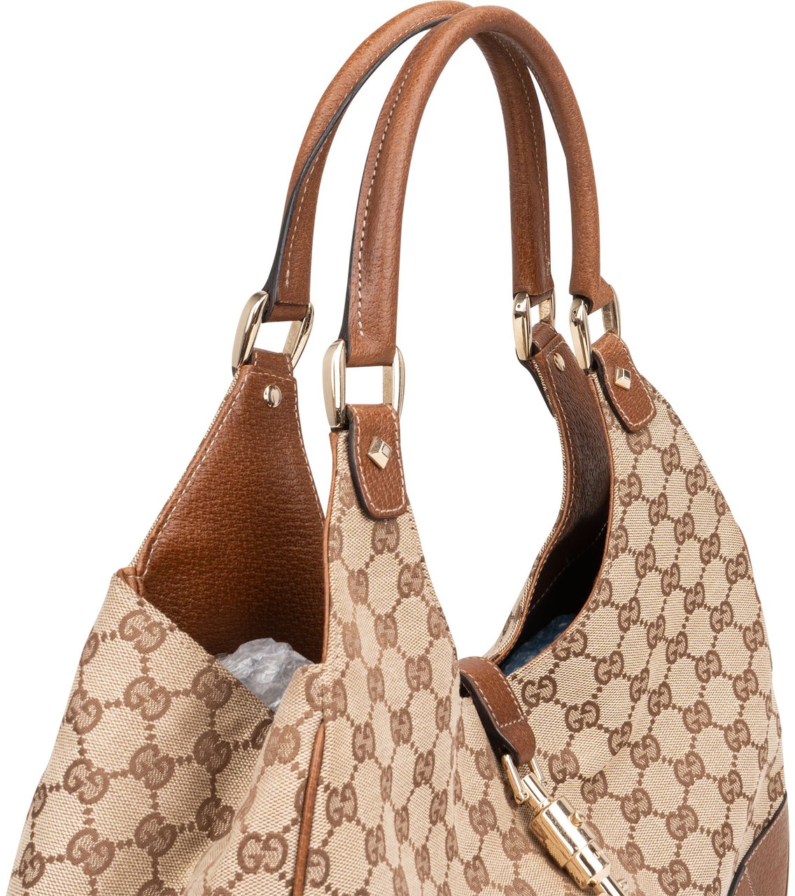 Gucci Monogram GG Canvas New Jackie Shoulder Bag Bruin