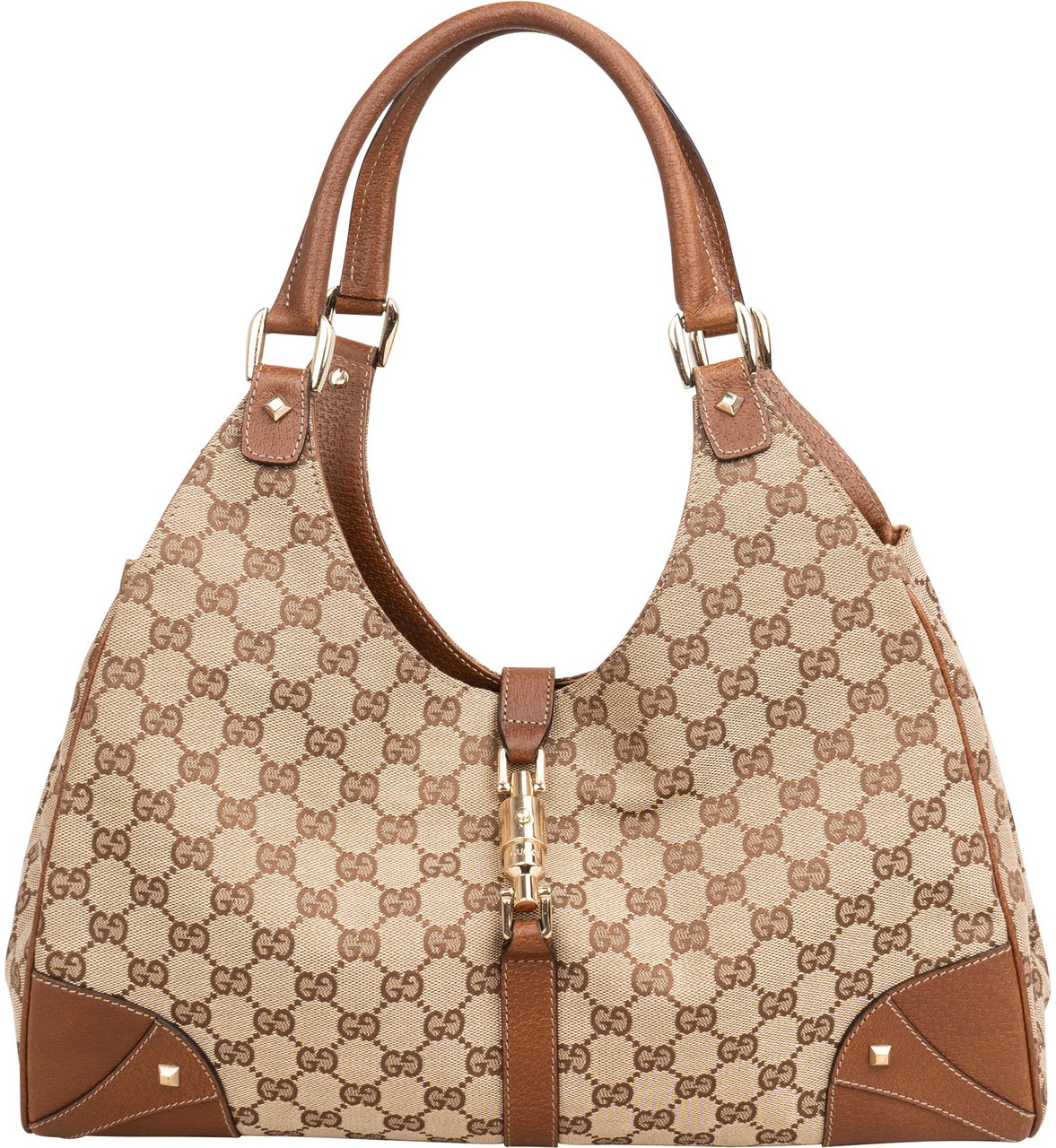 Gucci Monogram GG Canvas New Jackie Shoulder Bag Bruin